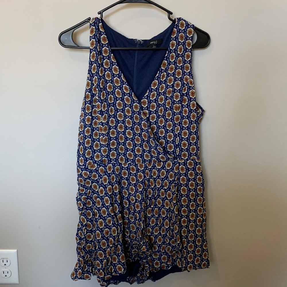 Navy patterned romper
